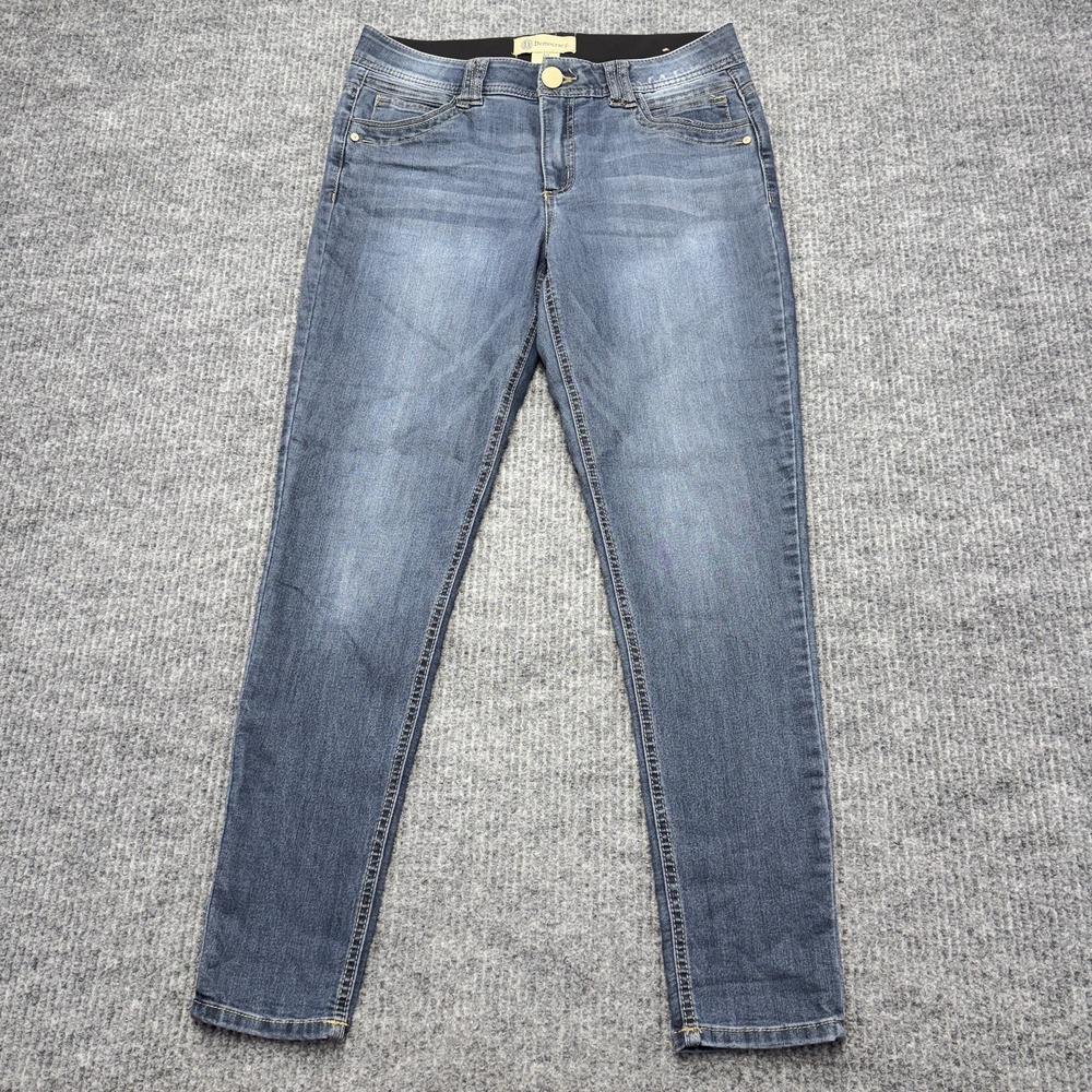 Democracy Skinny Jeans Womens 10 Blue Wash Mid Rise Ab Technology Stretch Denim